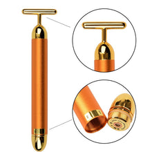Slimming Face 24k Gold Vibration Facial Beauty Roller Massager Stick Lift Skin Tightening Wrinkle Bar Face with Black Bag